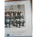 Picture/Print hard Glossy paper Springbok Rugby Team/ British Touring Team 1968+signatures-42x32cm