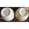 1 x White Voortrekker bowls-1949 S.V.K. U.W.B.-Crown Devon-England -to buy 1 or more-H 7 cm/TW 11 cm