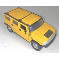 MAISTO HUMMER H2 YELLOW 1:46 SCALE DIE CAST SUV Car Toy-Very good condition-Used