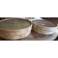 2 x Old wooden Sieves-TD 43cm, H 11 cm and TD 40 cm x H 10 cm-Sell per Sifter and not lot