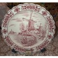 Big dia. 41 cm Royal Crown Pink Delft round Porcelain plate good condition