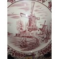 Big dia. 41 cm Royal Crown Pink Delft round Porcelain plate good condition