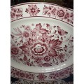 Big dia. 42 cm x 30 cm Royal Crown Pink Delft Oval Porcelain plate good condition