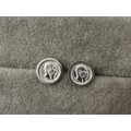 Sterling Silver PESOS Stud Earrings
