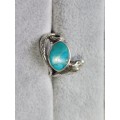 DISCOUNT!! Silver Snake Turquois Ring