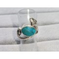 DISCOUNT!! Silver Snake Turquois Ring