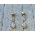 Discount!! Silver Pearl and Moonstone Earrings