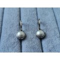 Pretty Silver Pearl Earrings