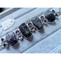 Discount!! Bulky Silver Amethyst Bracelet