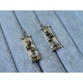 Discount!! Silver Earrings with Moonstone, Citrine, Peridot and Garnet