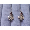 Silver garnet Earrings