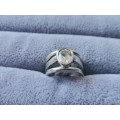 Discount!! Silver Solitaire Ring
