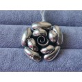 Discount!! Bulky Silver Rose Pendant