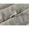 9ct White Gold Halo Ring