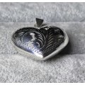 Detailed Silver Heart Pendant