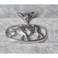 Silver rhino Pendant