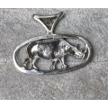 Silver rhino Pendant