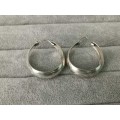 Patterned Silver Hoop Earrings