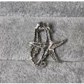 Silver Starfish and Seahorse Pendant