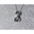 Adorable Silver Giraffe Necklace