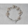 Silver Filigree Flowers Bracelet