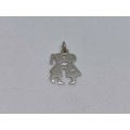 Silver Kissing Couple Charm