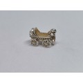Silver Baby Carriage Charm