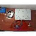 Old PS1 console with cables and 2 games(not tested)