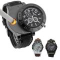 Men's Watch Cigarette Lighter with USB Rechargeable Windproof Flame-less Lighter