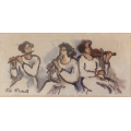 Trio. An Este Mostert original along the classic "Three Muses" theme