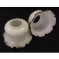 Pair of Opaque White Floral-formed Glass Shades