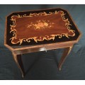 Vintage Italian Marquetry Jewelery Table fitted with Swiss Reuge Music Box