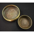 Two Brass-over-copper Bowls