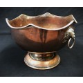 Vintage Silver-Plate Over Copper Pedestal Vase
