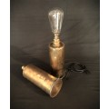 Pair Vintage Brass Shell Casing Lamps