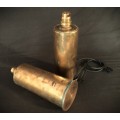 Pair Vintage Brass Shell Casing Lamps