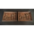 Pair of Vintage Wooden Relief Carvings