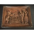 Pair of Vintage Wooden Relief Carvings