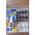 Professional nail tip sets - 100 Pcs Black and 100 Pcs White With 10G Sharon Nail Glue