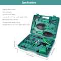 10 Piece Green Garden Tool Set With Carrying Case