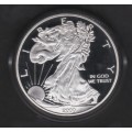 2000 1 Oz Fine Silver One Dollar "Liberty -The Eagle" Silver Clad Encapsulated