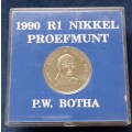 R1 1990 P W Botha Proof Coin