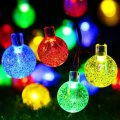 Globe Solar String Lights, 30 LED Fairy Crystal Ball Christmas Lights, Outdoor Decorative