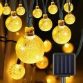 Globe Solar String Lights, 30 LED Fairy Crystal Ball Christmas Lights, Outdoor Decorative