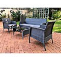Patio Furniture Ratten Dining Sets 4PCS With Cushion, Outdoor Garden Wicker Sofa