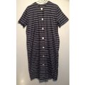VINTAGE MARCELLE GRIFFON STRIPED NAVY AND WHITE DRESS - SIZE 12