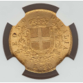 Italy: Vittorio Emanuele II Gold 20 Lire 1865 T-BN MS63 NGC