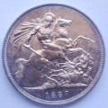 1887  Great Britain Silver Specimen Set 3p to Crown UNC