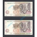 RSA 1999 TT Mboweni First Issue R20 AA and AB prefixes!