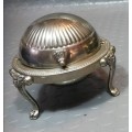 Vintage Silver Plated Butter Dish with Roll-Top made in England